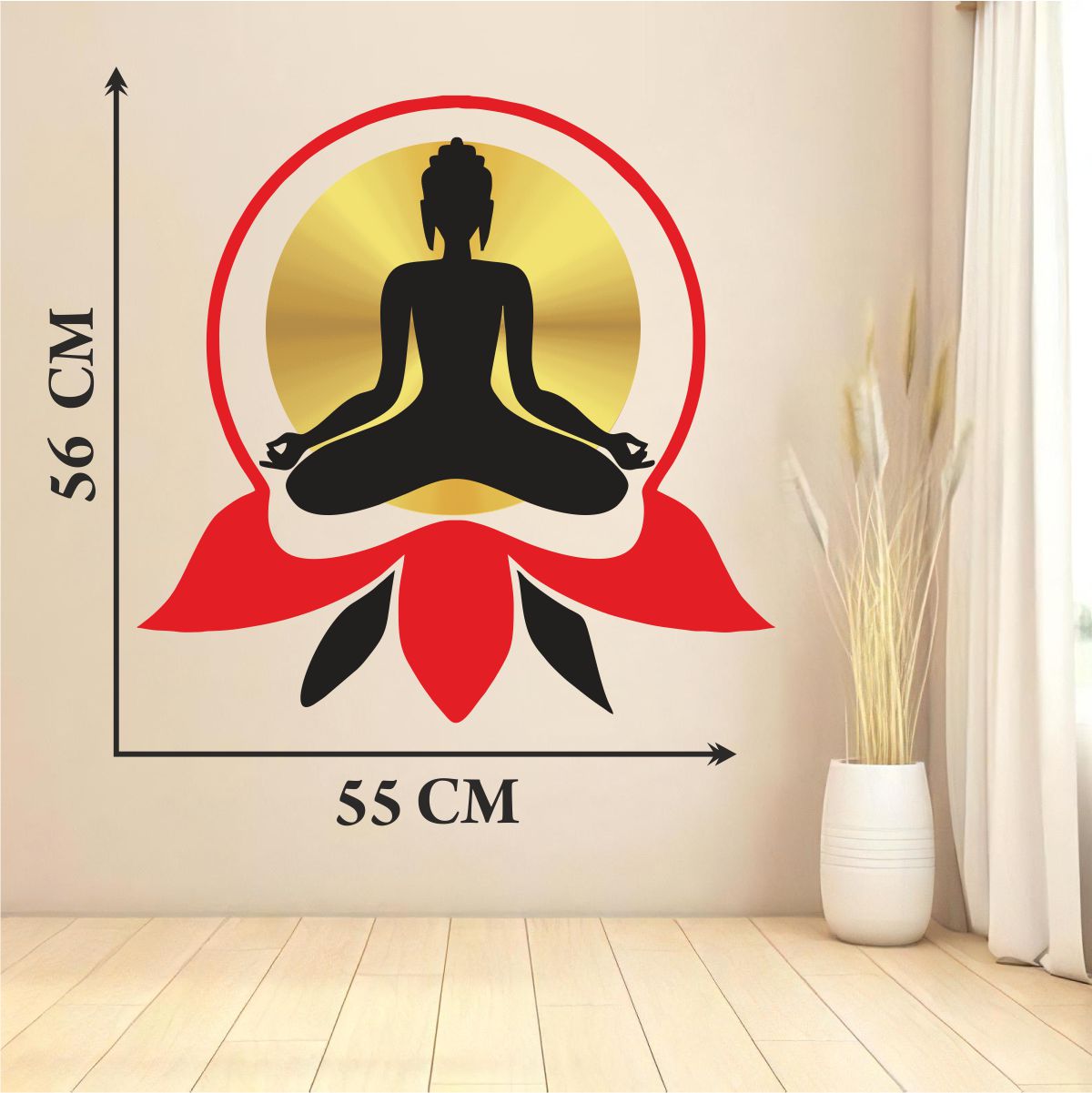 Homexa Decor | Lord Buddha Wall Sticker (Size 5655 cm)