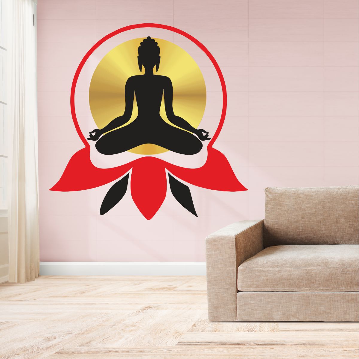 Homexa Decor | Lord Buddha Wall Sticker (Size 5655 cm)
