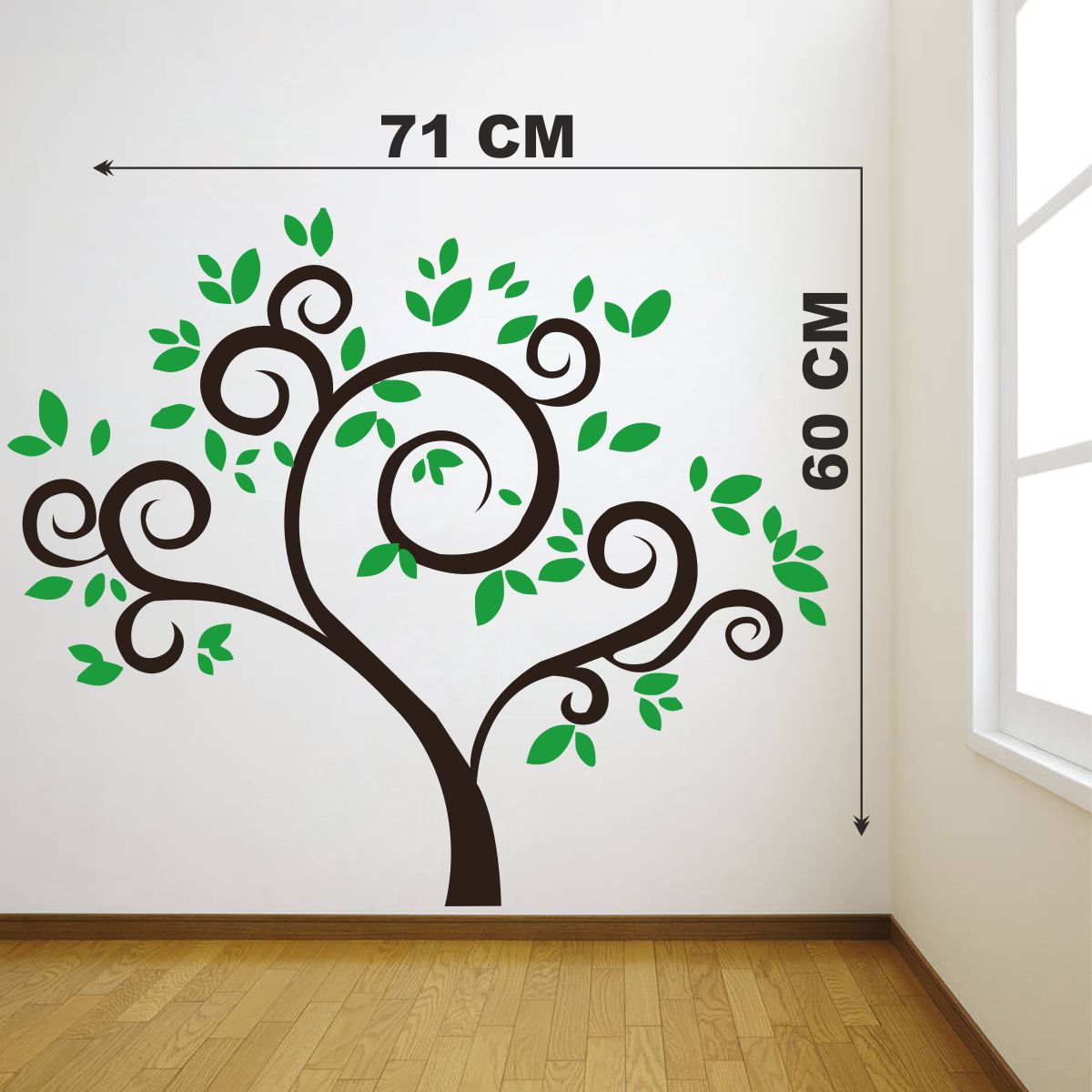 Homexa Decor | Beautiful Tree Design Wall Sticker (Size 60x71 cm)