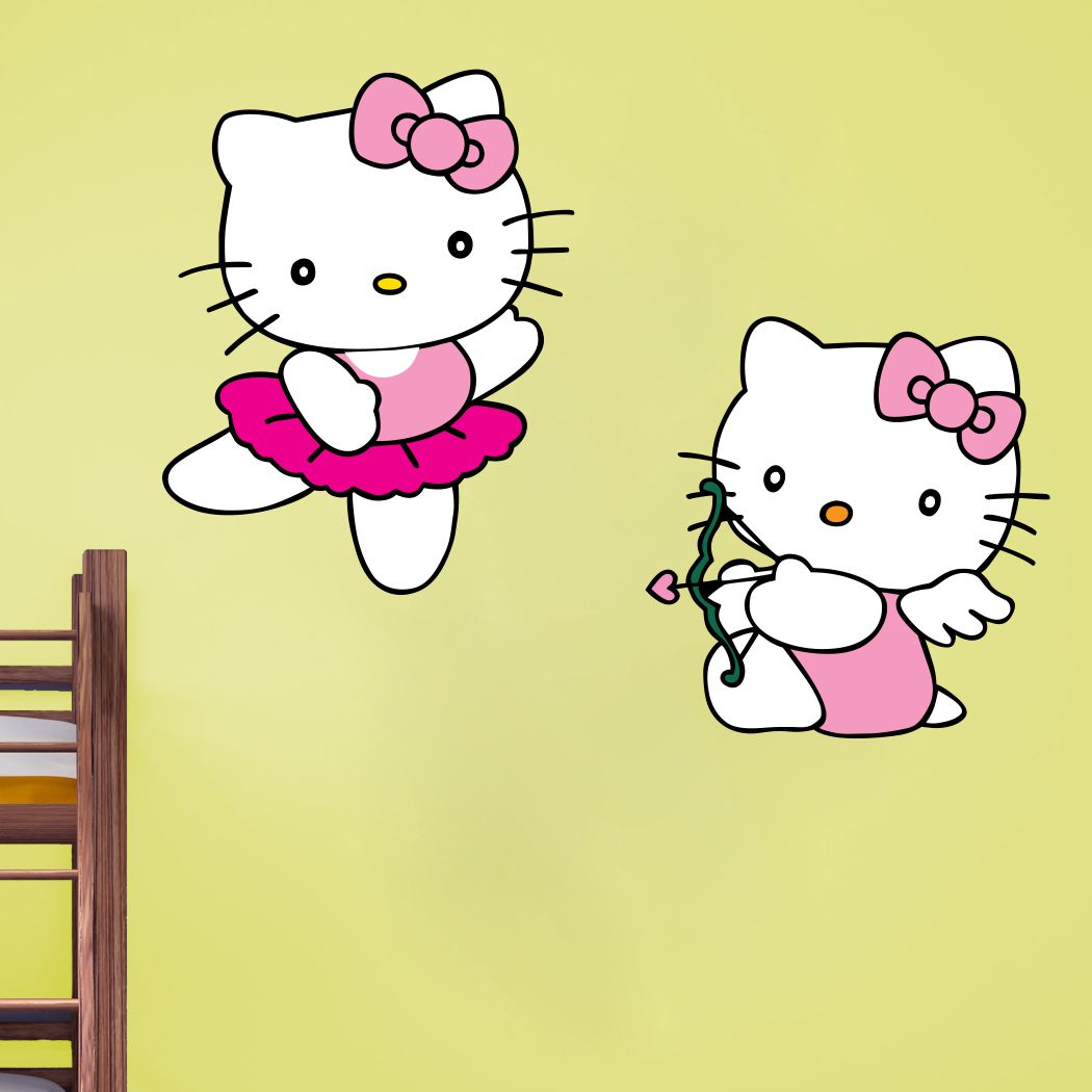 Homexa Decor | Beautiful Two Cat Wall Sticker (Size 63 x 47 cm)