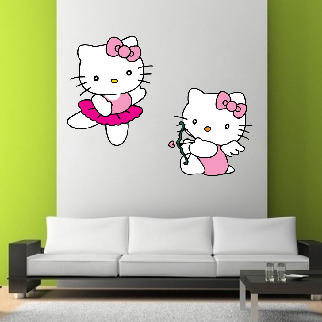Homexa Decor | Beautiful Two Cat Wall Sticker (Size 63 x 47 cm)