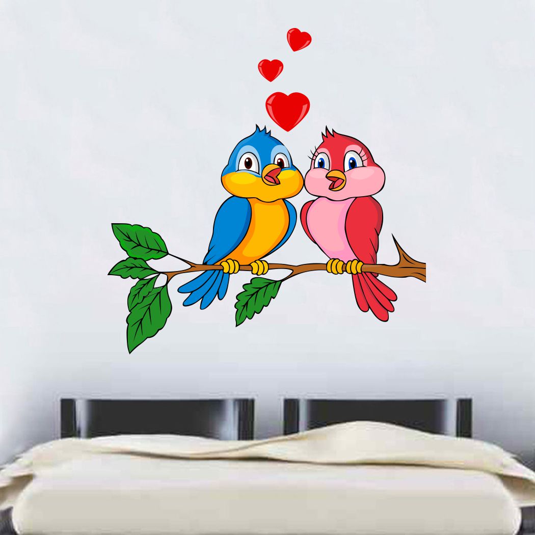Homexa Decor | Tree With Two Birds Wall Sticker (Size 58 x 60 cm)