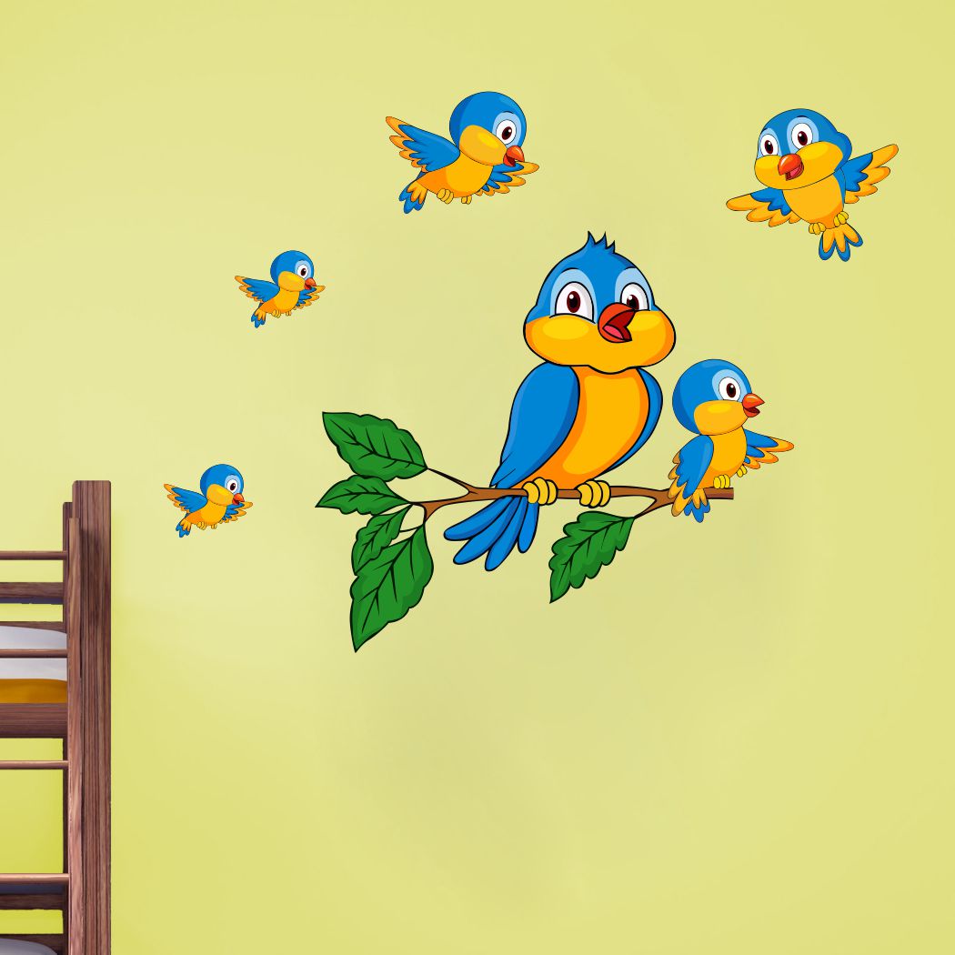 Homexa Decor | Tree With All Birds Wall Sticker (Size 70 x 54 cm)