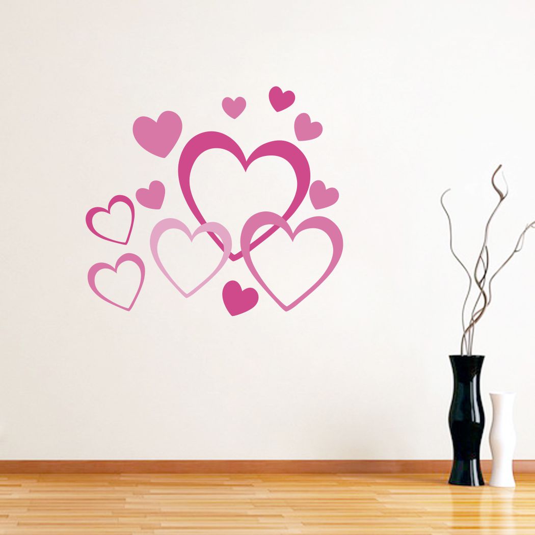 Homexa Decor | Heart Design Wall Sticker (Size 42x 37 cm)