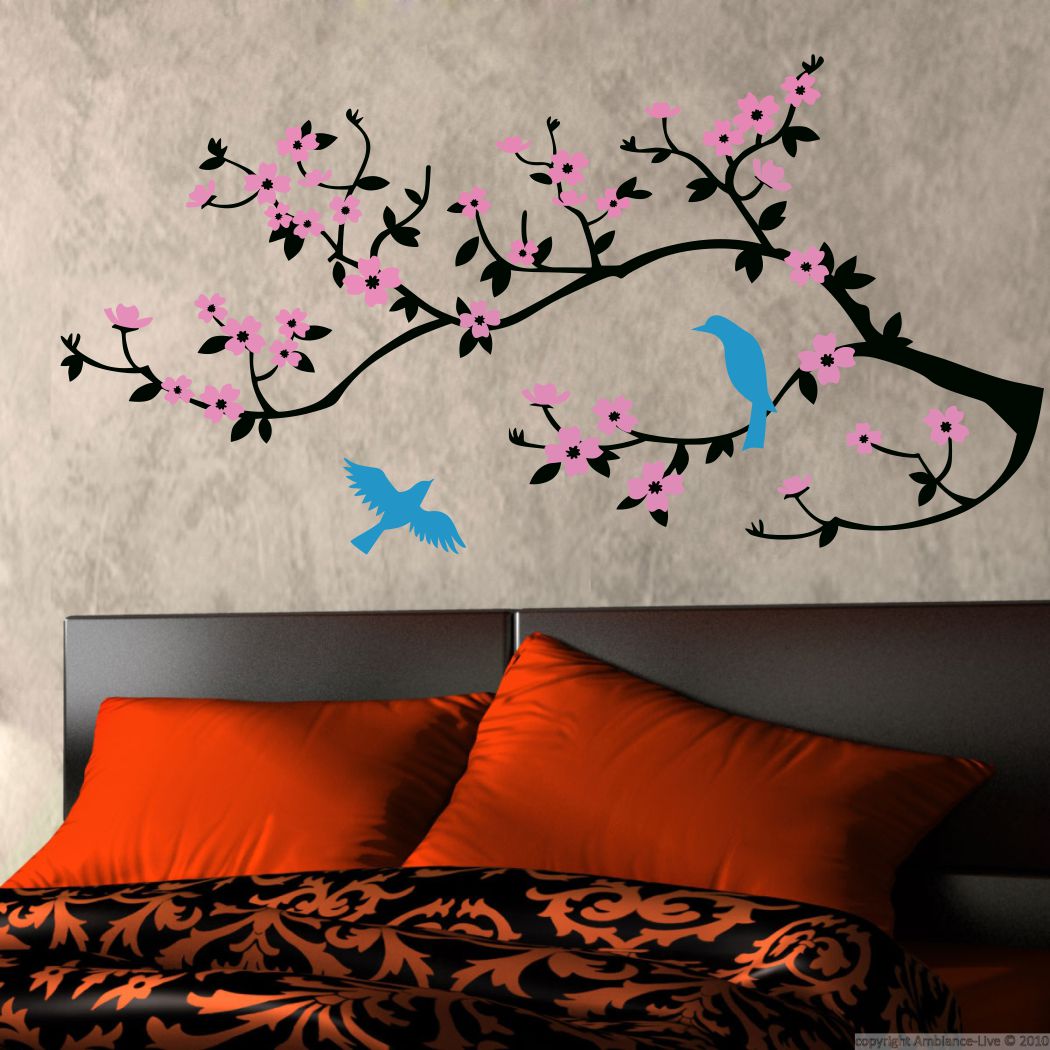 Homexa Decor | Tree With Leaf and Birds Wall Sticker (Size 82 x 41 cm)