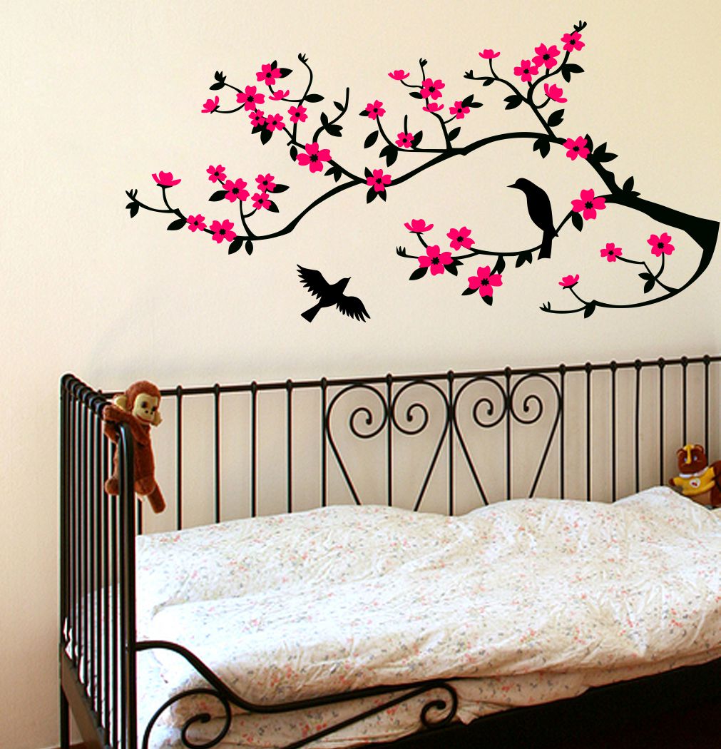 Homexa Decor | Tree With Leaf and Birds Wall Sticker (Size 82 x 41 cm)