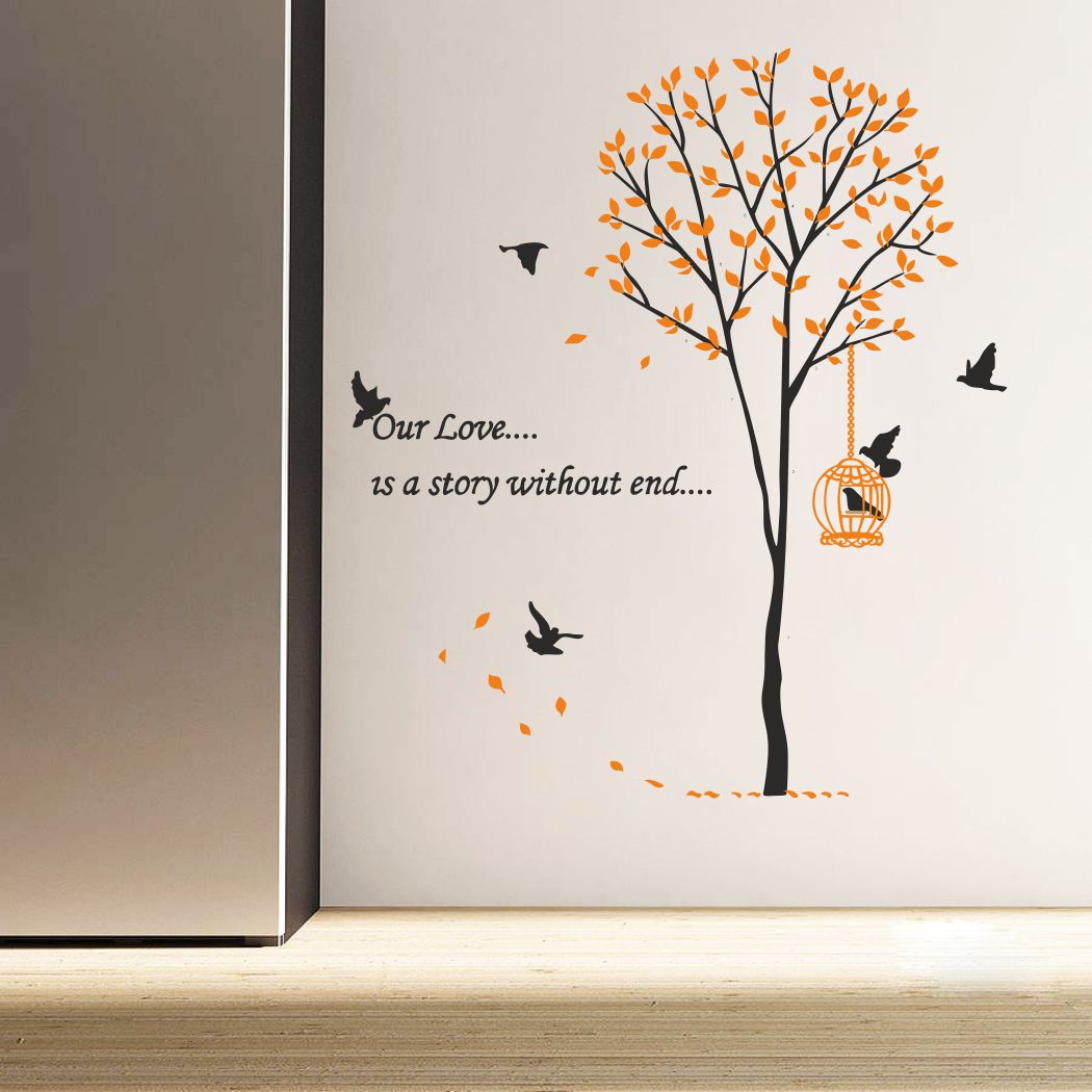 Homexa Decor | Tree With Leaf Design Wall Sticker (Size 68 x 78 cm)