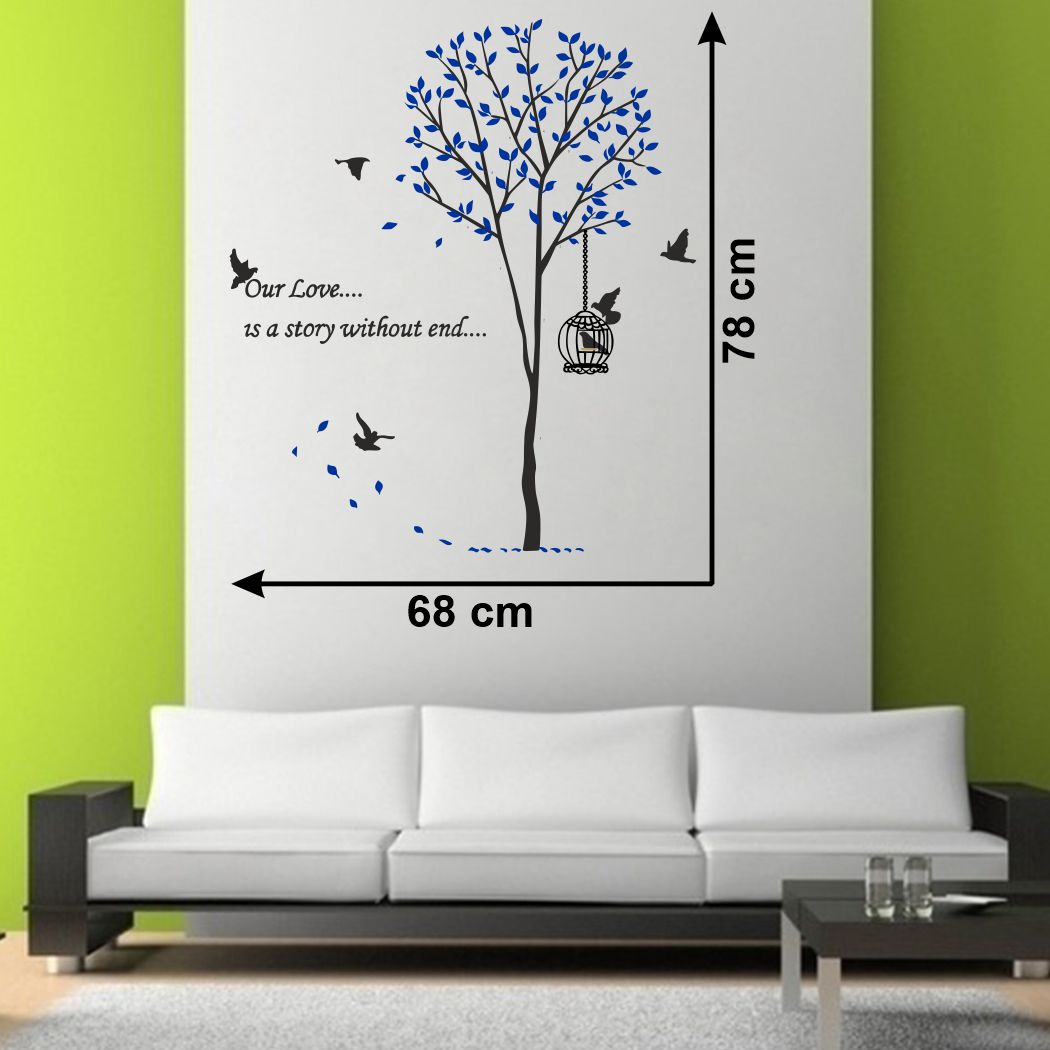 Homexa Decor | Tree With Leaf Design Wall Sticker (Size 68 x 78 cm)