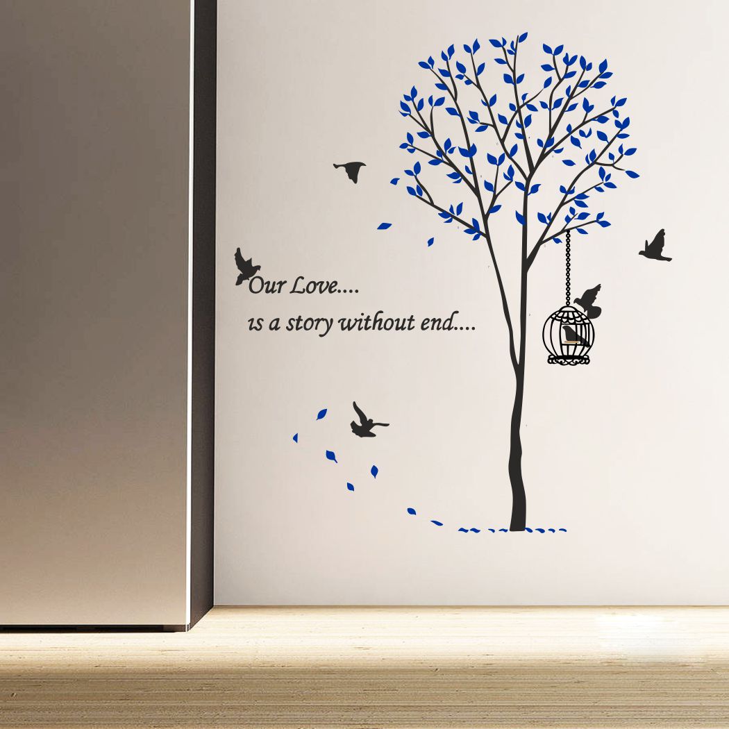 Homexa Decor | Tree With Leaf Design Wall Sticker (Size 68 x 78 cm)