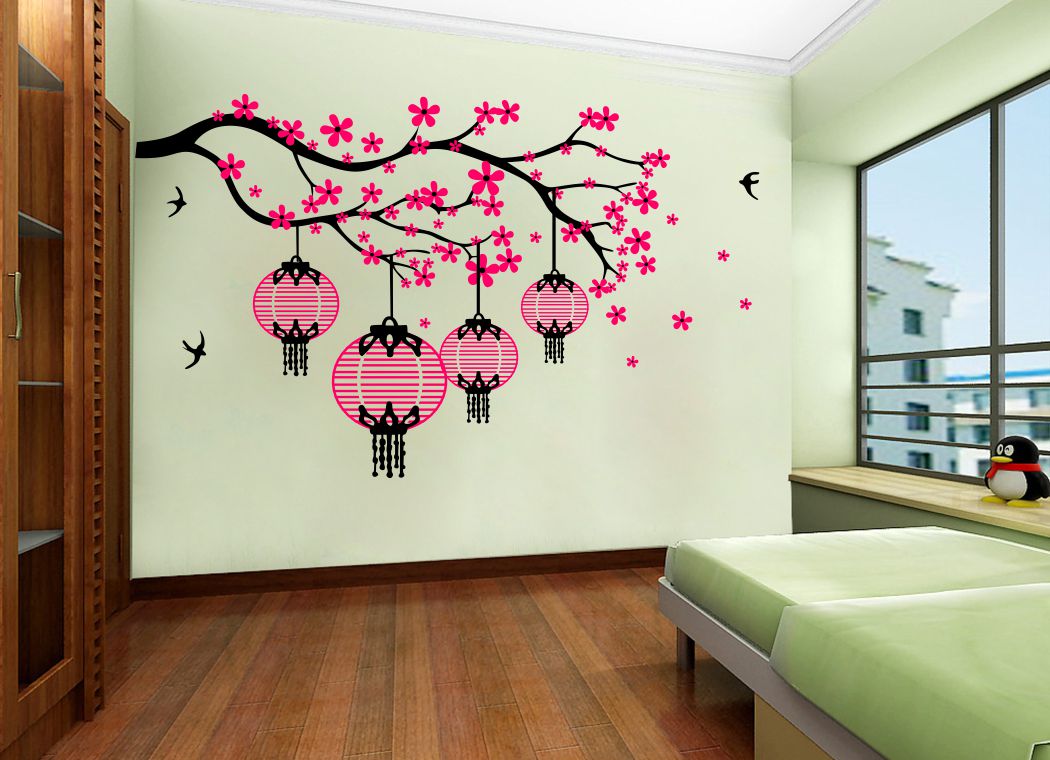 Homexa Decor | Branches With Birds and Leaf Design Wall Sticker (Size 93 x 57 cm)
