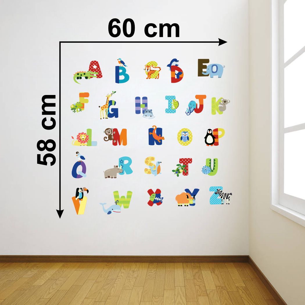 Homexa Decor | Alphabets Design Wall Sticker (Size 60 x 58 cm)