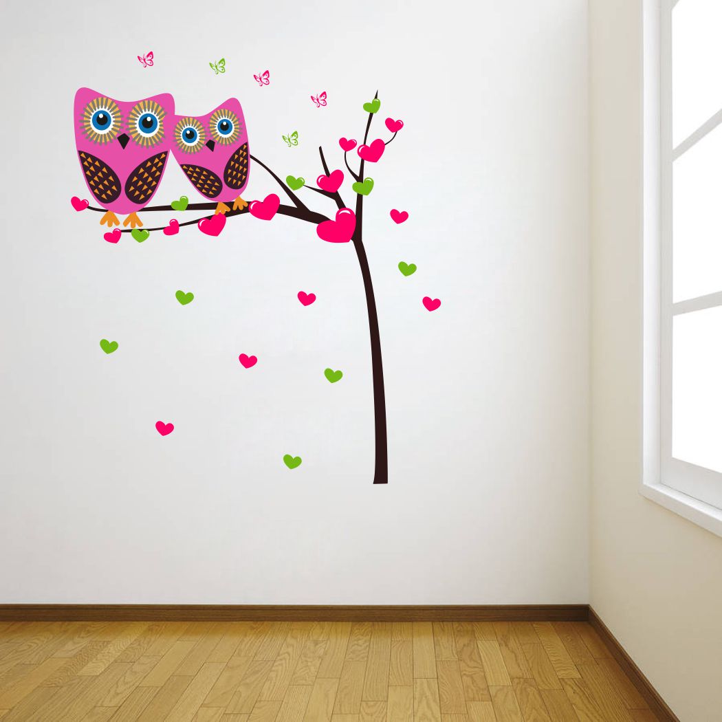 Homexa Decor | Tree With Owl Design Wall Sticker (Size 63 x 73 cm)