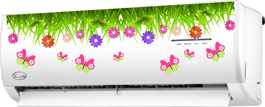 Homexa Decor | Beautiful Flower Grass Butterfly Design AC Sticker (Size 90 x 21 cm)