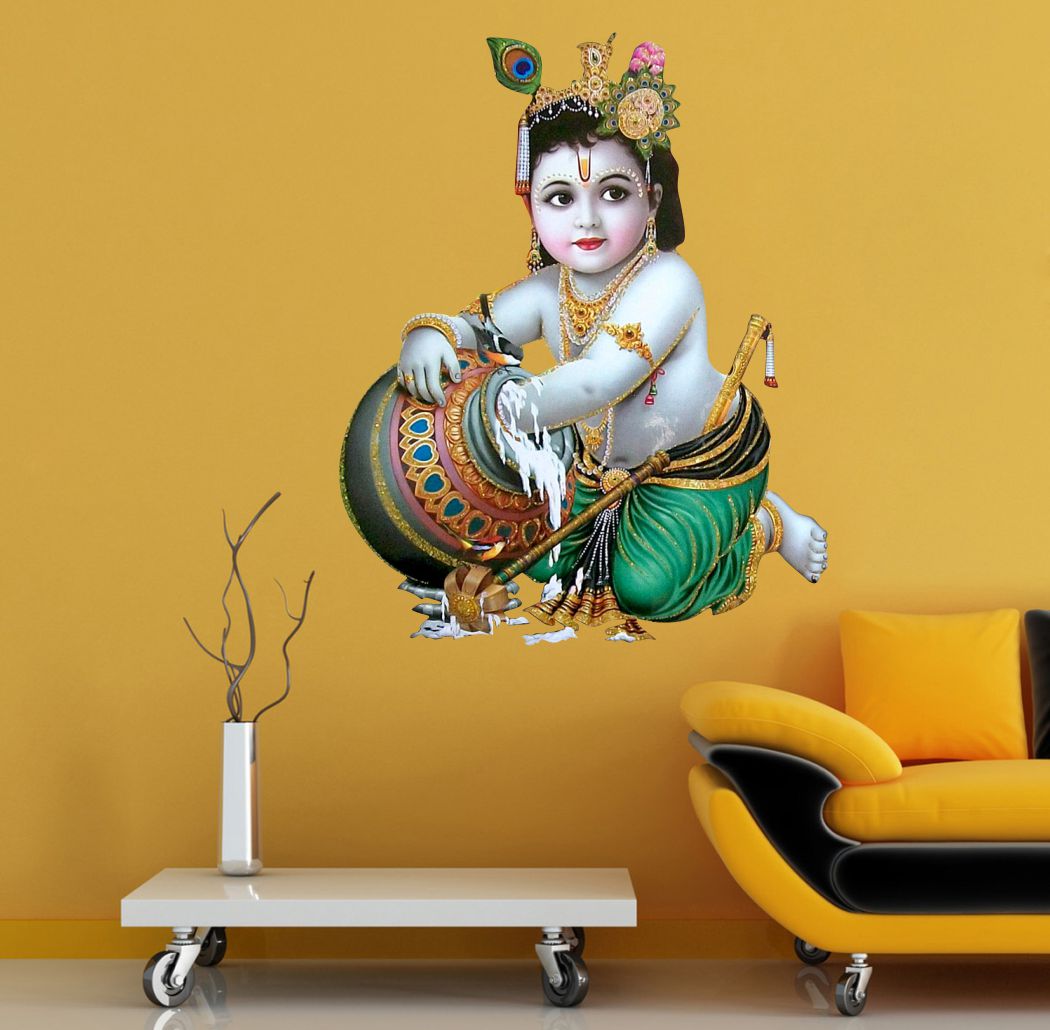 Homexa Decor | Little Shree Krishna Design Wall Sticker (Size 44 x 56 cm)