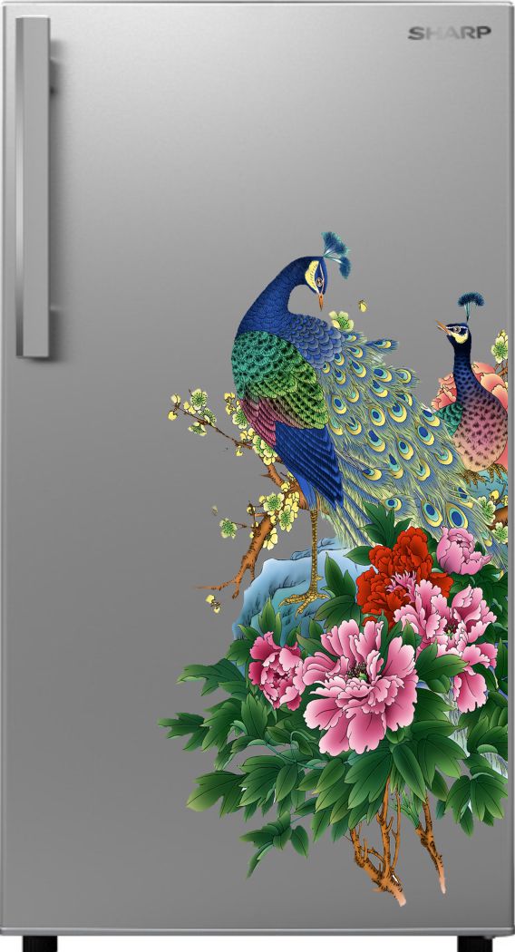 Homexa Decor | Beautiful Peacock Design Fridge Sticker (Size 78 x 40 cm)