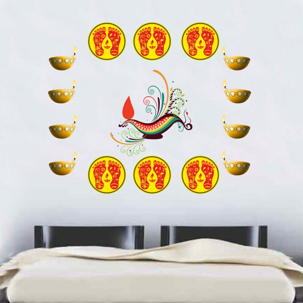 Homexa Decor | Beautiful Festivals Design Wall Sticker (Size 58 x 54 cm)