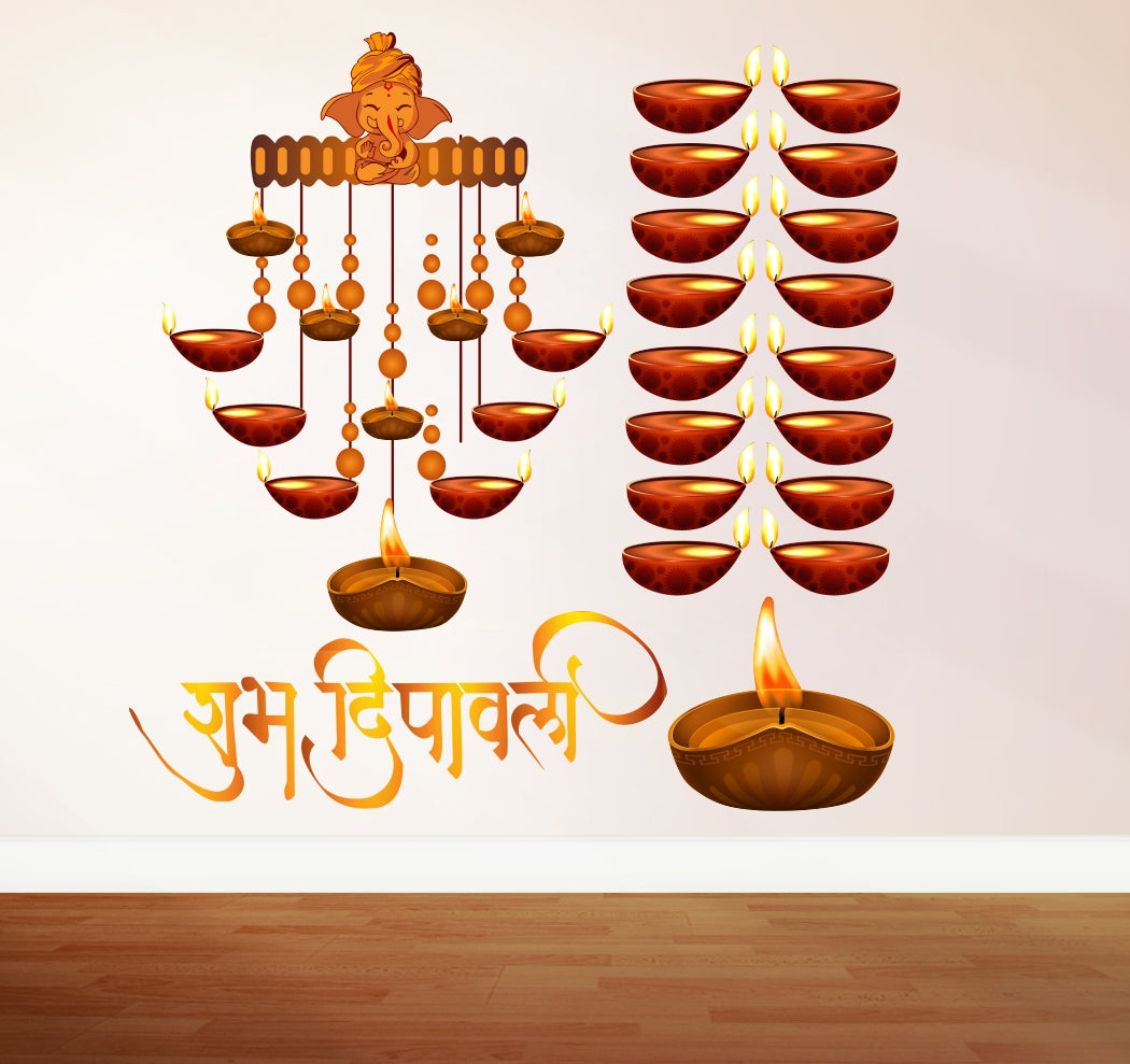Homexa Decor | Beautiful Festivals Combo Design Wall Sticker (Size 56 x 58 cm)