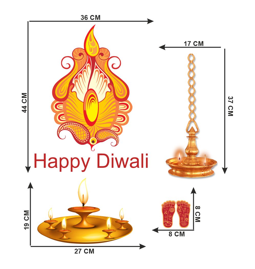 Homexa Decor | Beautiful Festivals Combo Design Wall Sticker (Size 58 x 58 cm)