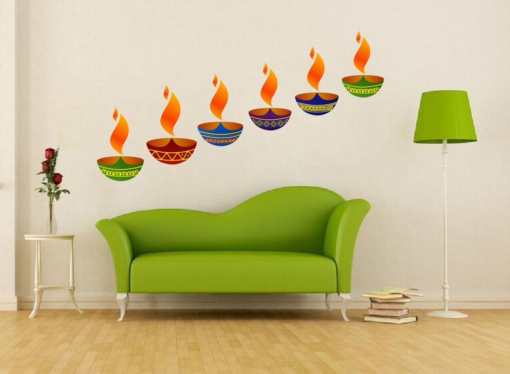 Homexa Decor | Beautiful Festivals Combo Design Wall Sticker (Size 58 x 49 cm)