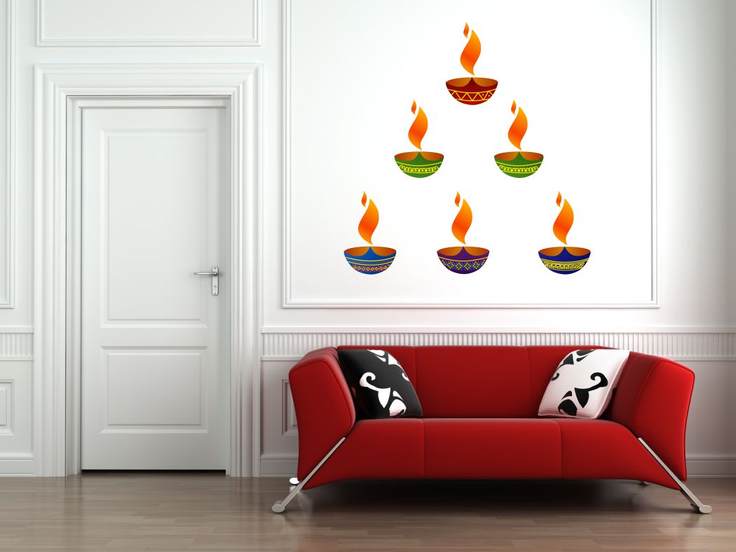 Homexa Decor | Beautiful Festivals Combo Design Wall Sticker (Size 58 x 49 cm)