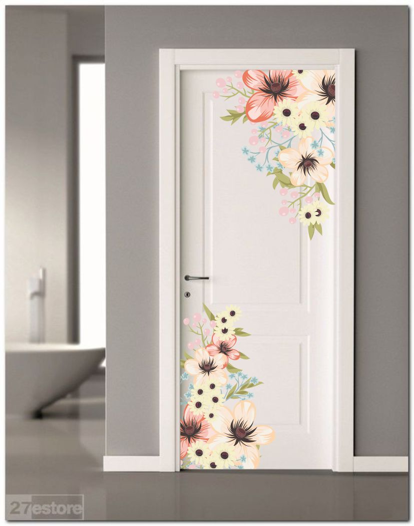 Homexa Decor | Flower Design Door Sticker (Size 58 x 53 cm)
