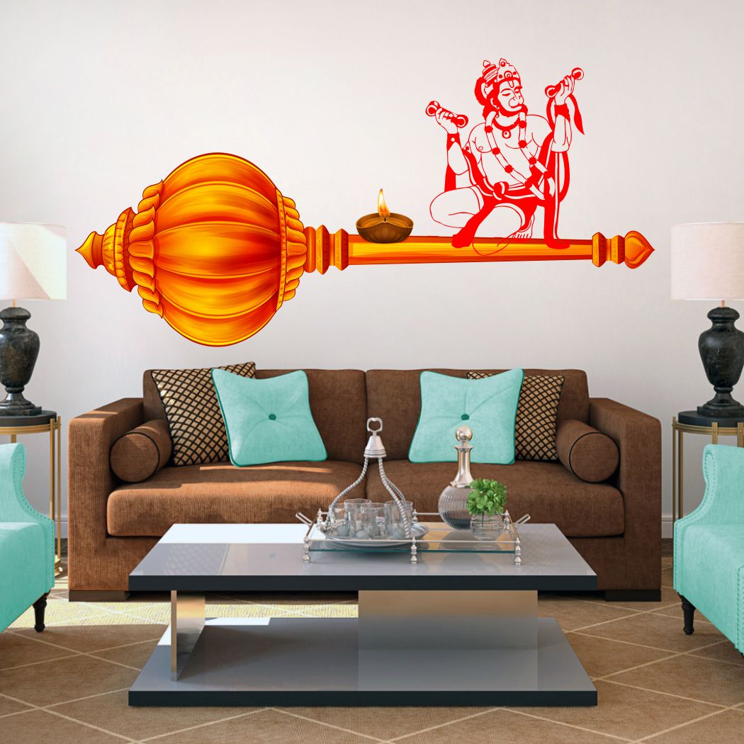 Homexa Decor | Shree Lord Hanuman ji Wall Sticker (Size 91 x 44 cm)