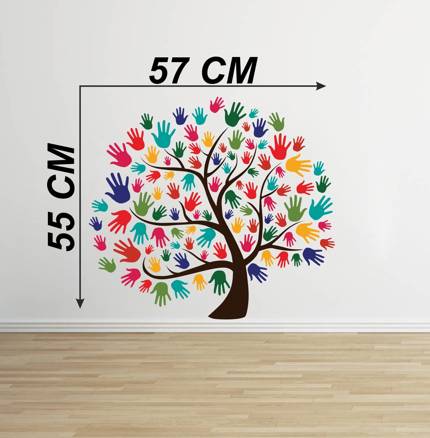 Homexa Decor | Tree With Leaf Hand Design Wall Sticker (Size 57x55 cm)