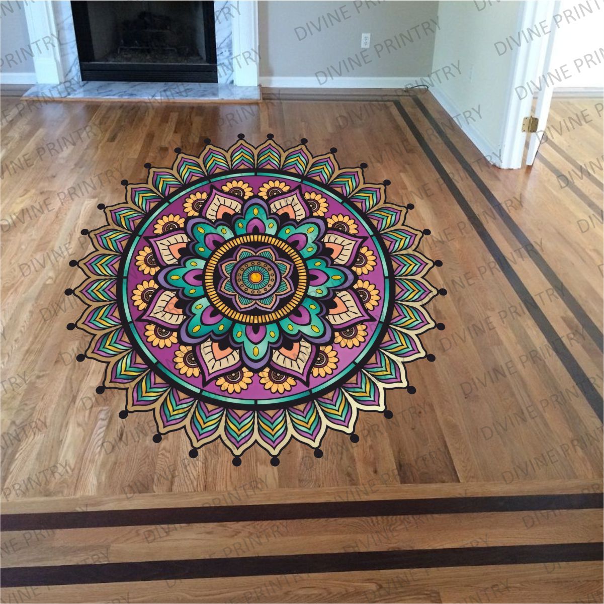 Homexa Decor | Rangoli Mandala Floor Sticker (Size 38 x 38 cm)