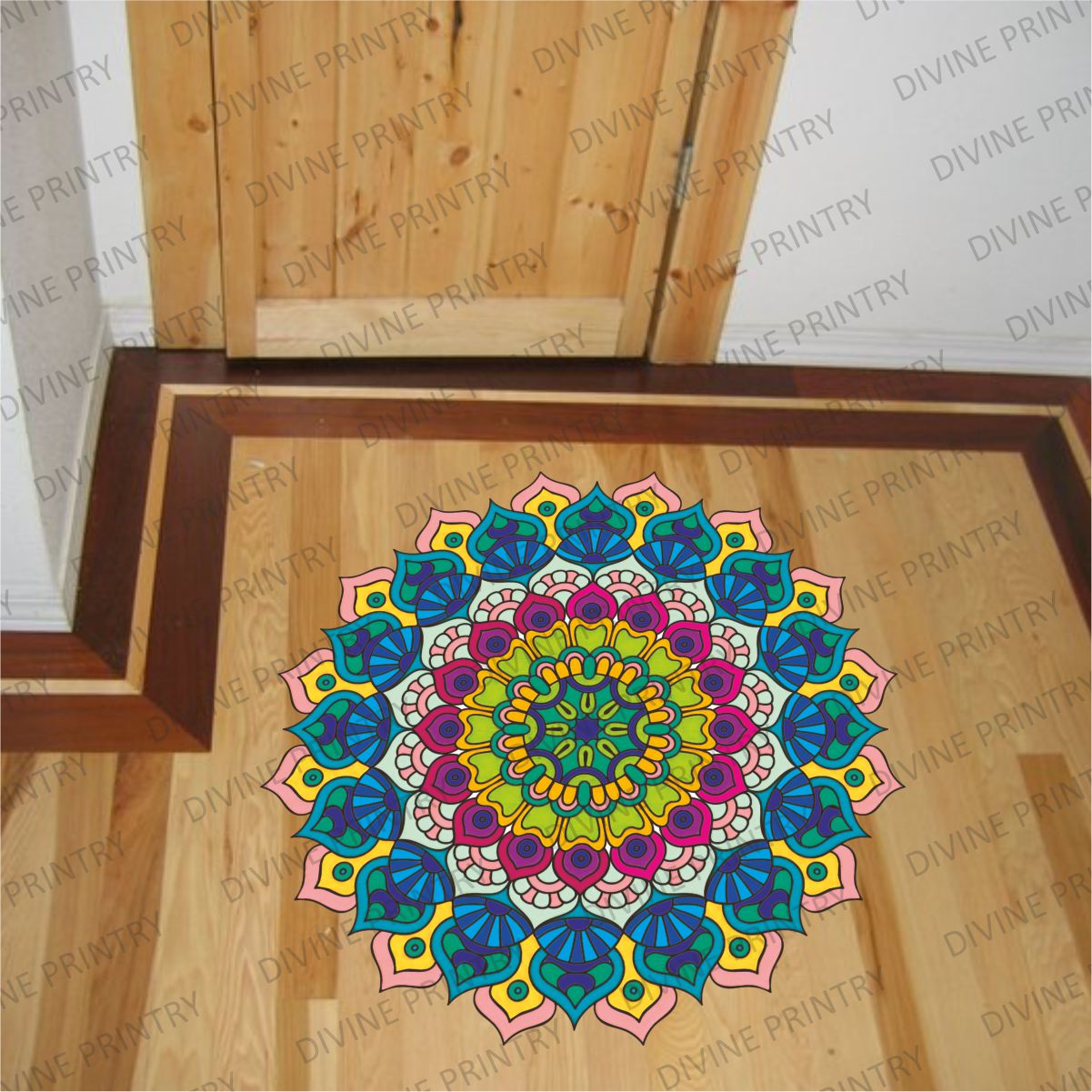 Homexa Decor | Rangoli Mandala Floor Sticker (Size 38 x 38 cm)