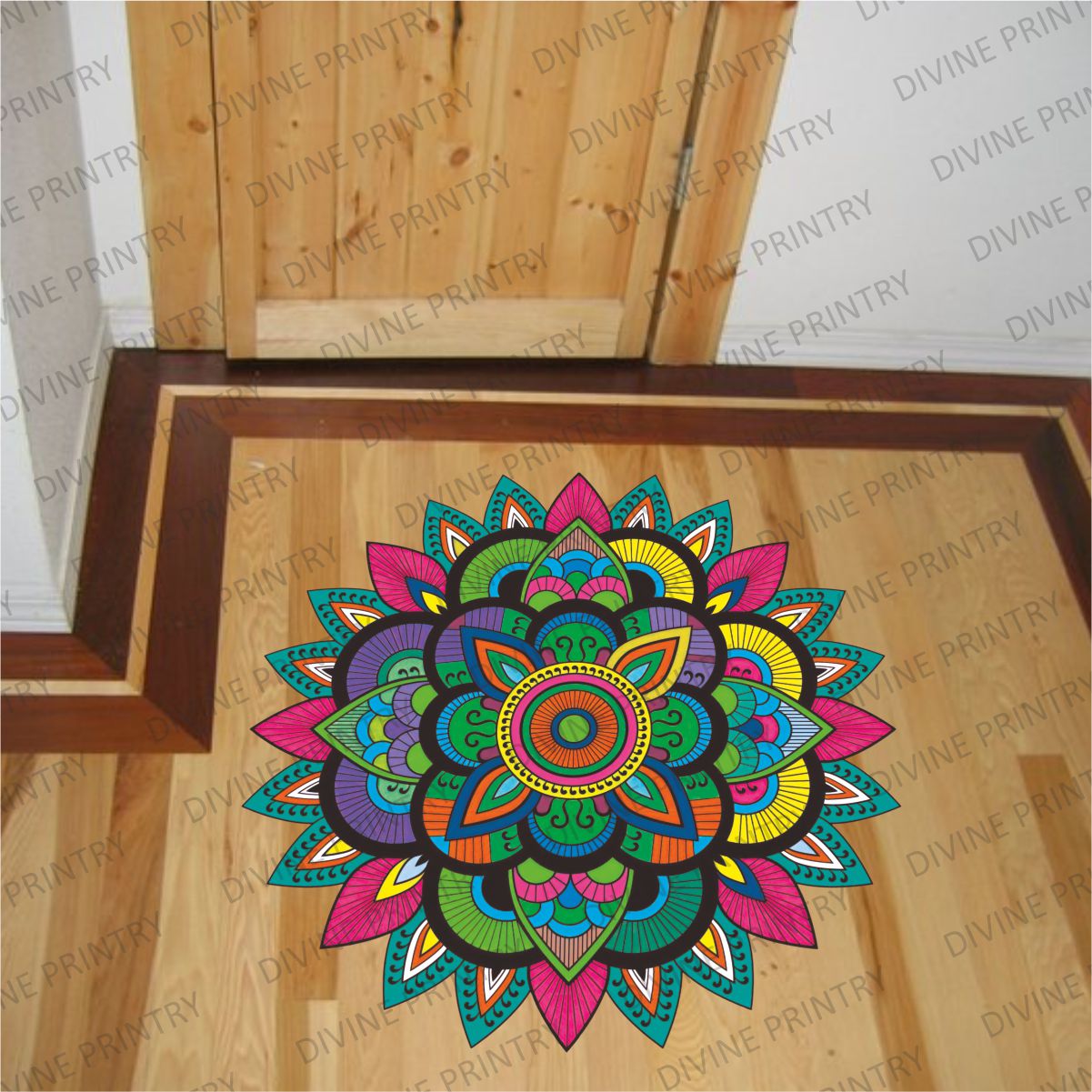 Homexa Decor | Rangoli Mandala Floor Sticker (Size 38 x 38 cm)