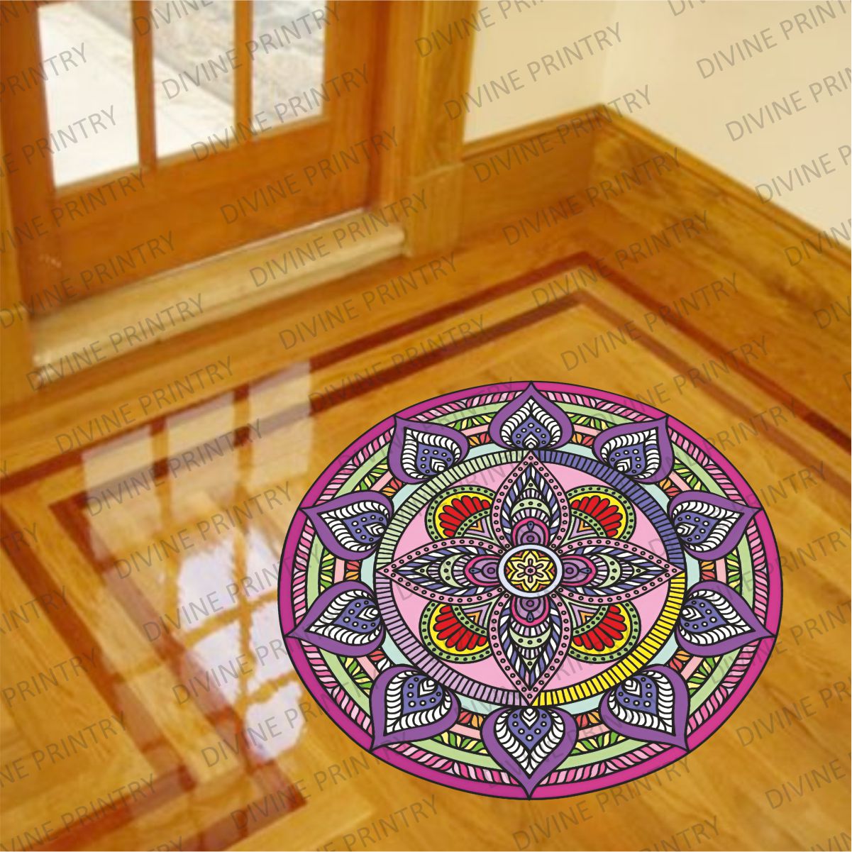 Homexa Decor | Rangoli Mandala Floor Sticker (Size 38 x 38 cm)