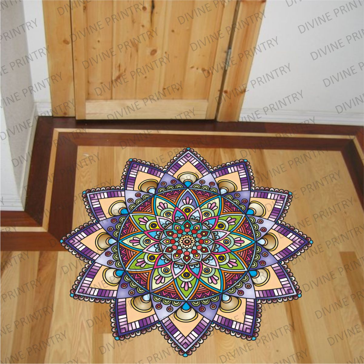 Homexa Decor | Rangoli Mandala Floor Sticker (Size 38 x 38 cm)