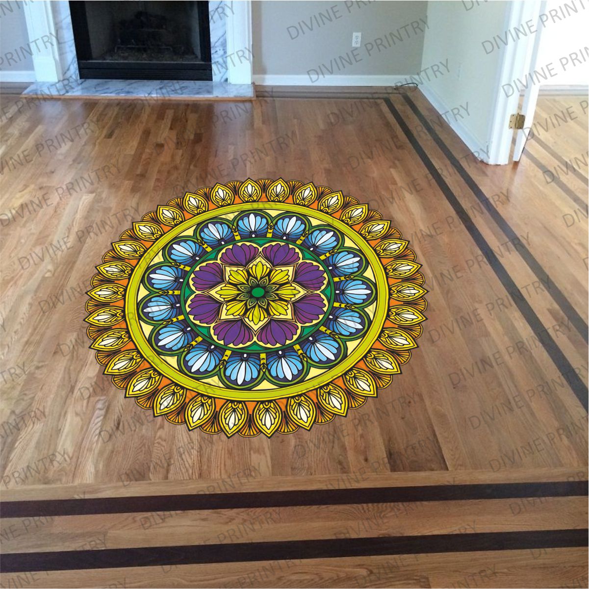 Homexa Decor | Rangoli Mandala Floor Sticker (Size 38 x 38 cm)