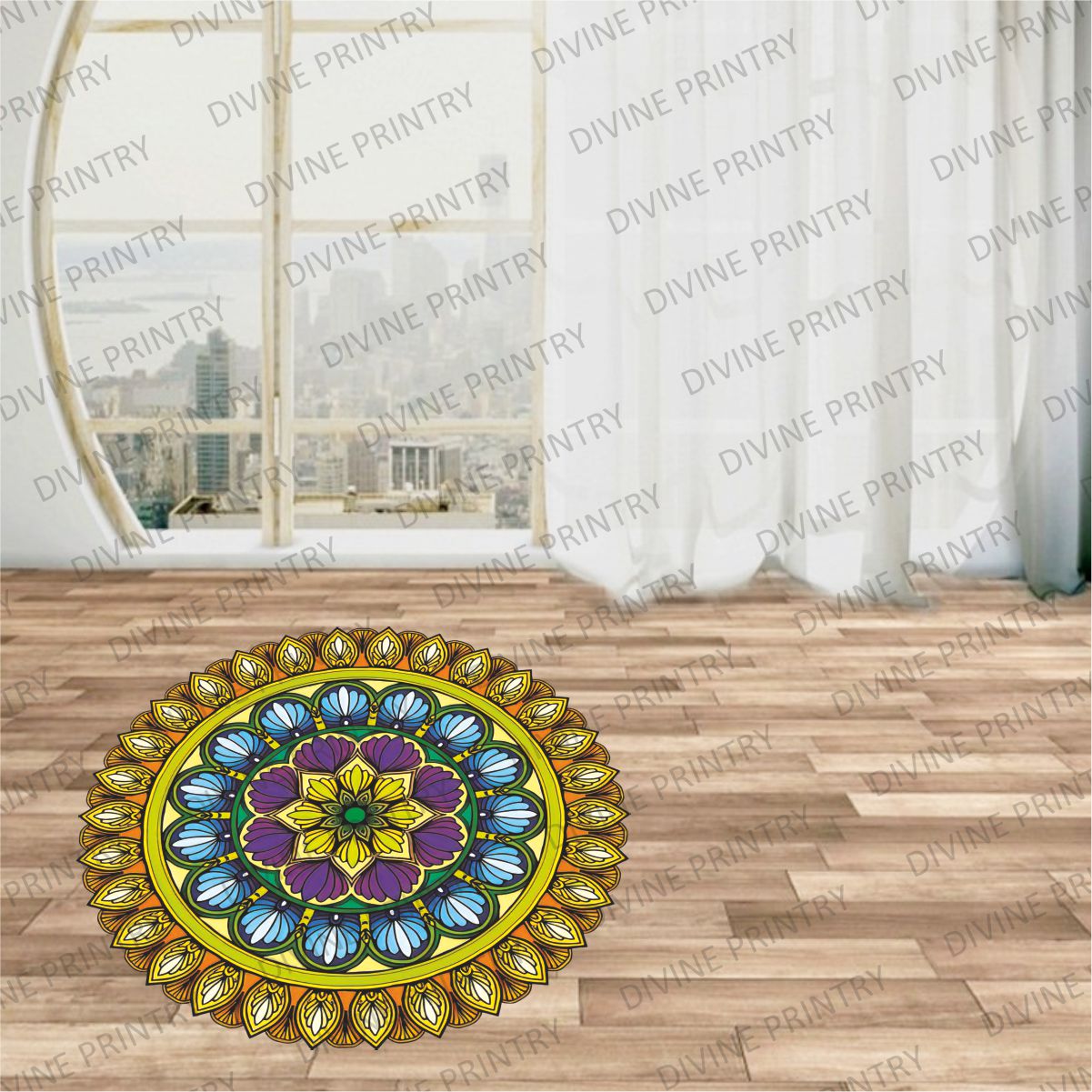 Homexa Decor | Rangoli Mandala Floor Sticker (Size 38 x 38 cm)