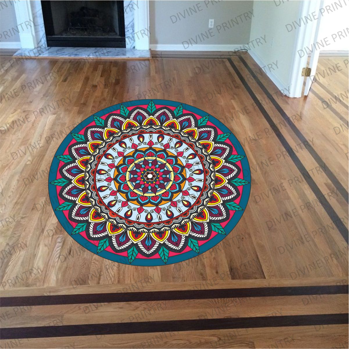 Homexa Decor | Rangoli Mandala Floor Sticker (Size 38 x 38 cm)