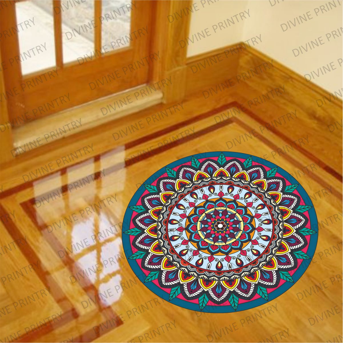 Homexa Decor | Rangoli Mandala Floor Sticker (Size 38 x 38 cm)
