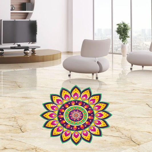 Homexa Decor | Rangoli Mandala Floor Sticker 2092 (Size 38 x 38 cm)