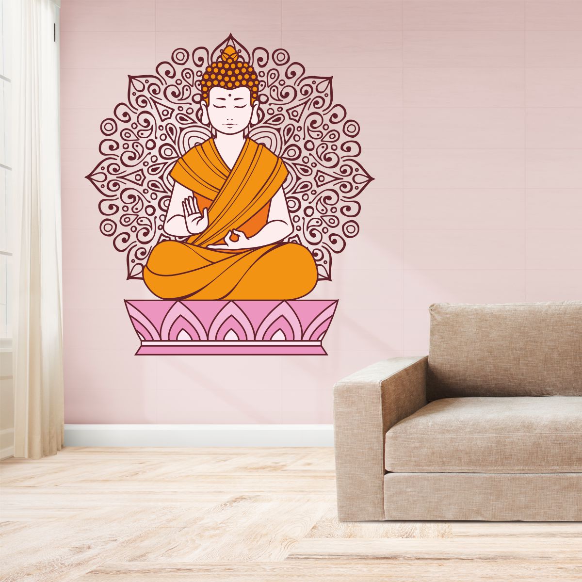 Homexa Decor | Buddha Design Wall Sticker (Size 50x56 cm)