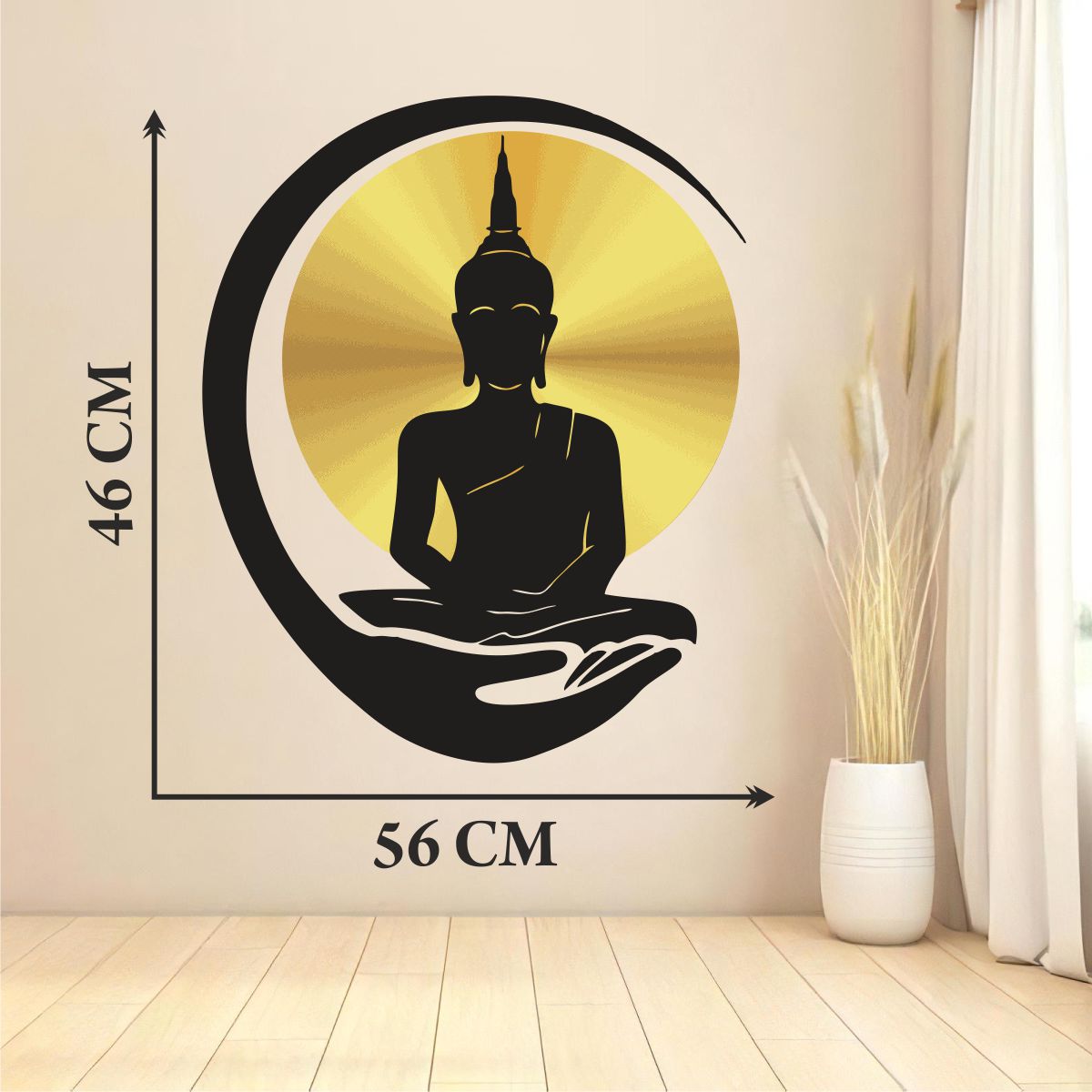 Homexa Decor | Lord Buddha Wall Sticker (Size 46x56 cm)