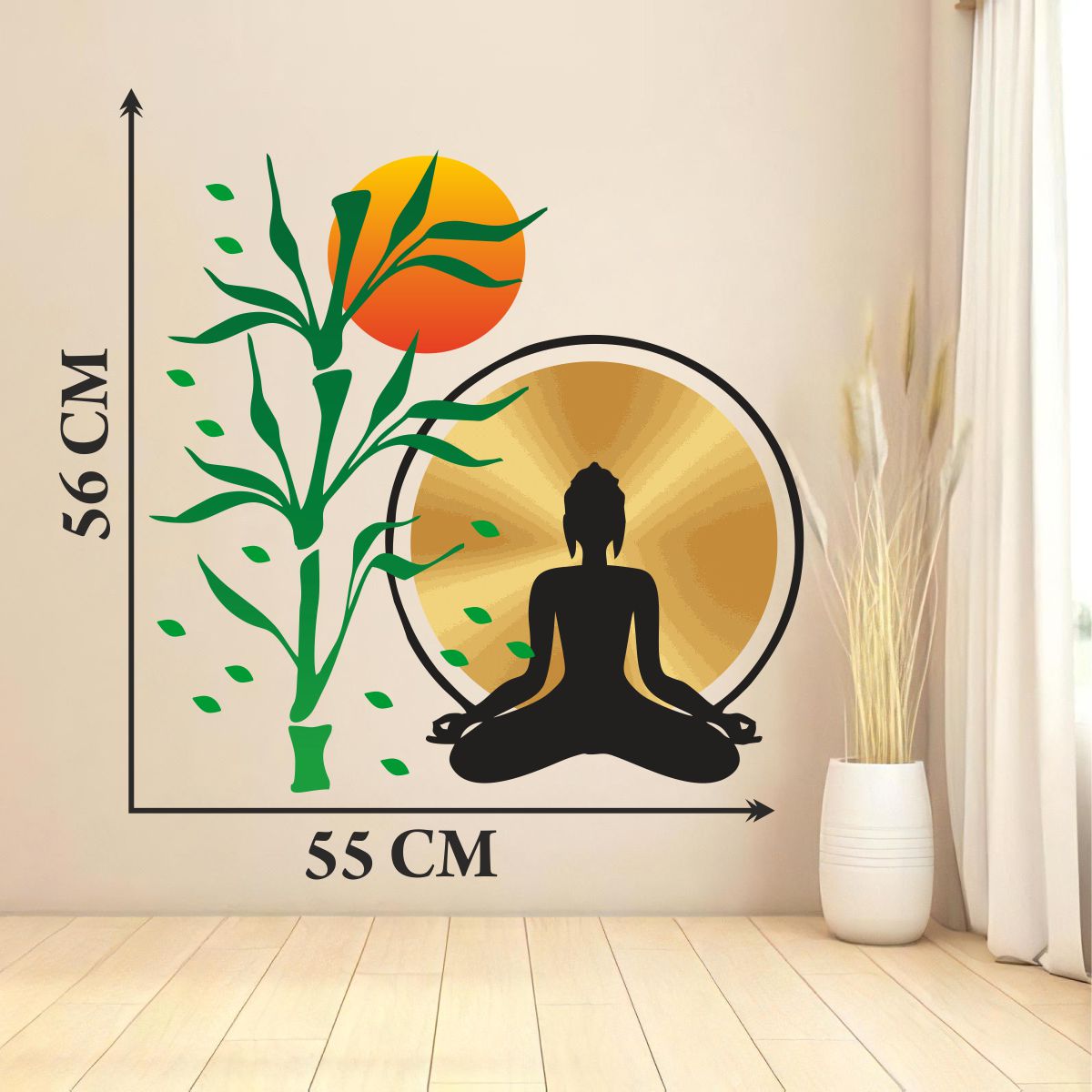 Homexa Decor | Lord Buddha Wall Sticker (Size 55x56 cm)