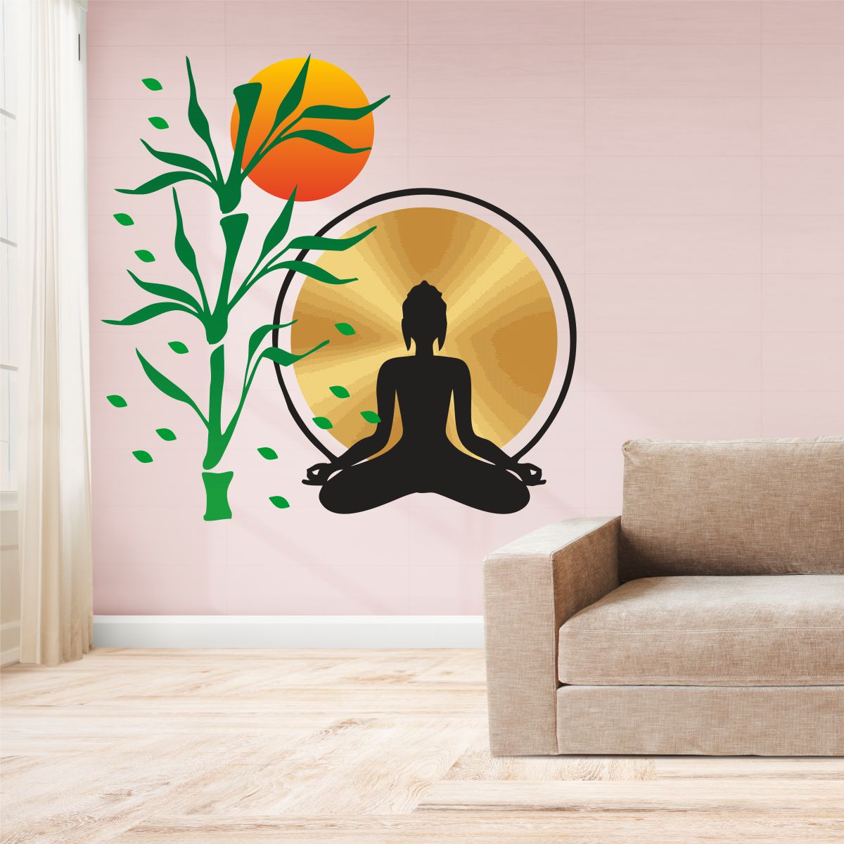 Homexa Decor | Lord Buddha Wall Sticker (Size 55x56 cm)