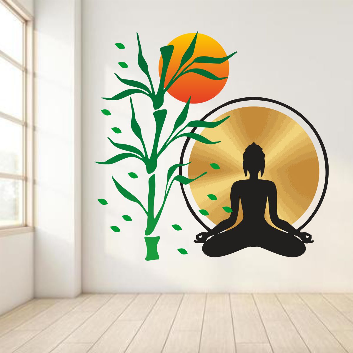 Homexa Decor | Lord Buddha Wall Sticker (Size 55x56 cm)