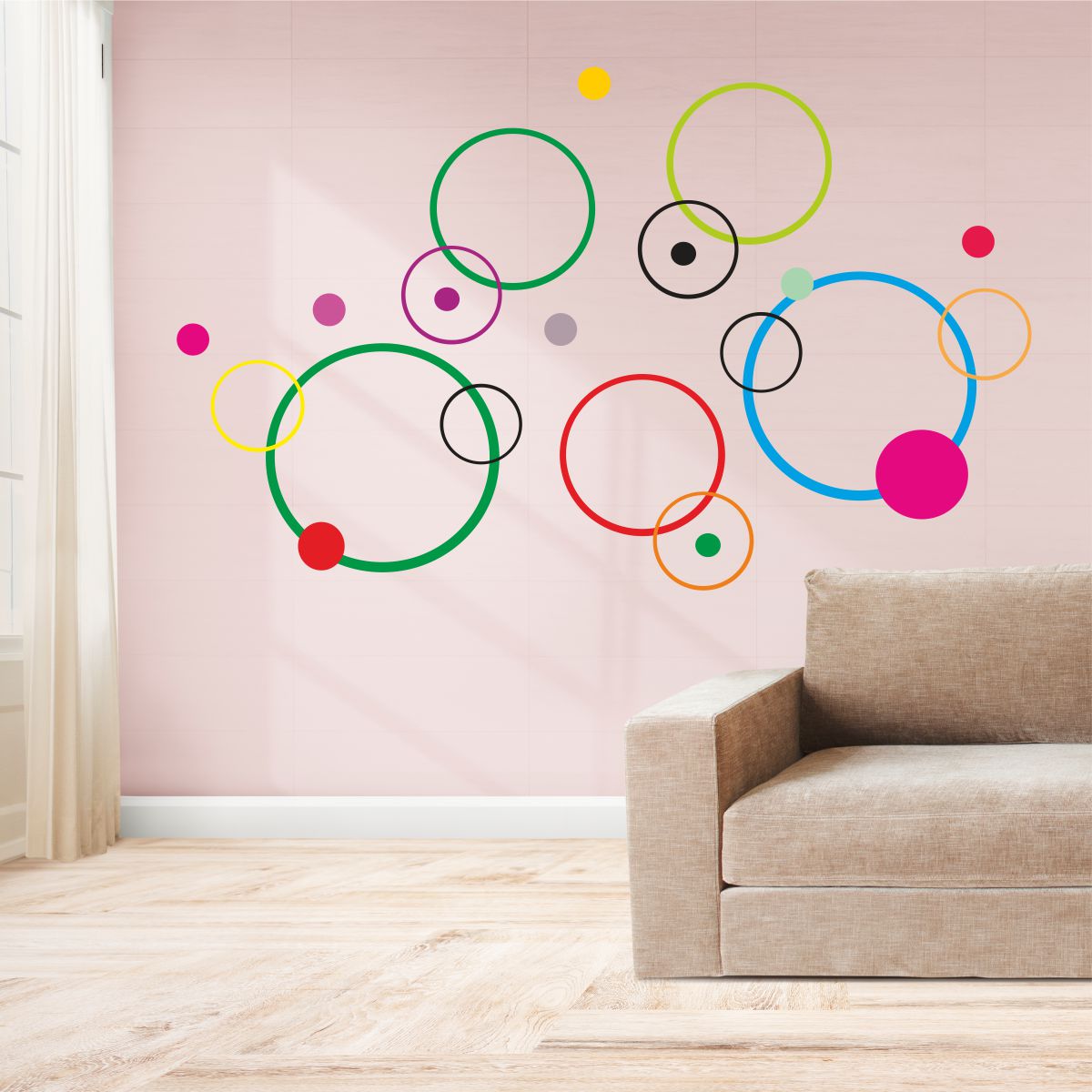 Homexa Decor | Round Shape Design Wall Sticker (Size 137 x 84 cm)