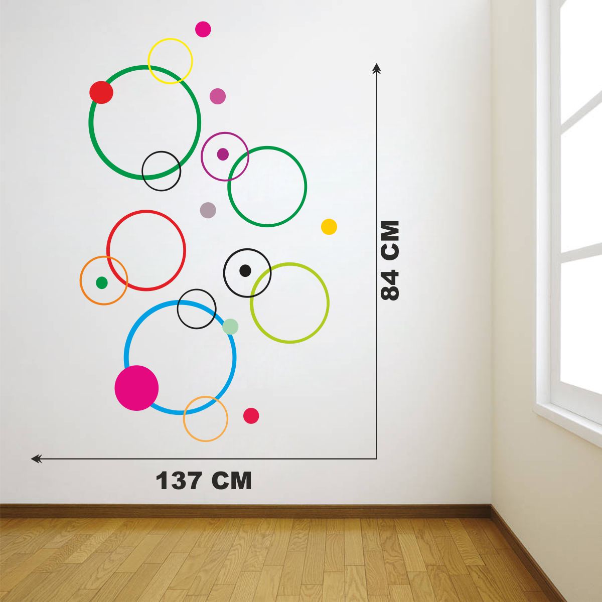 Homexa Decor | Round Shape Design Wall Sticker (Size 137 x 84 cm)