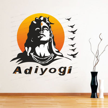 Homexa Decor | Lord Mahakal Adiyogi Wall Sticker (Size 56 x 58 cm)