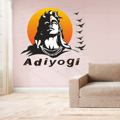 Homexa Decor | Lord Mahakal Adiyogi Wall Sticker (Size 56 x 58 cm)