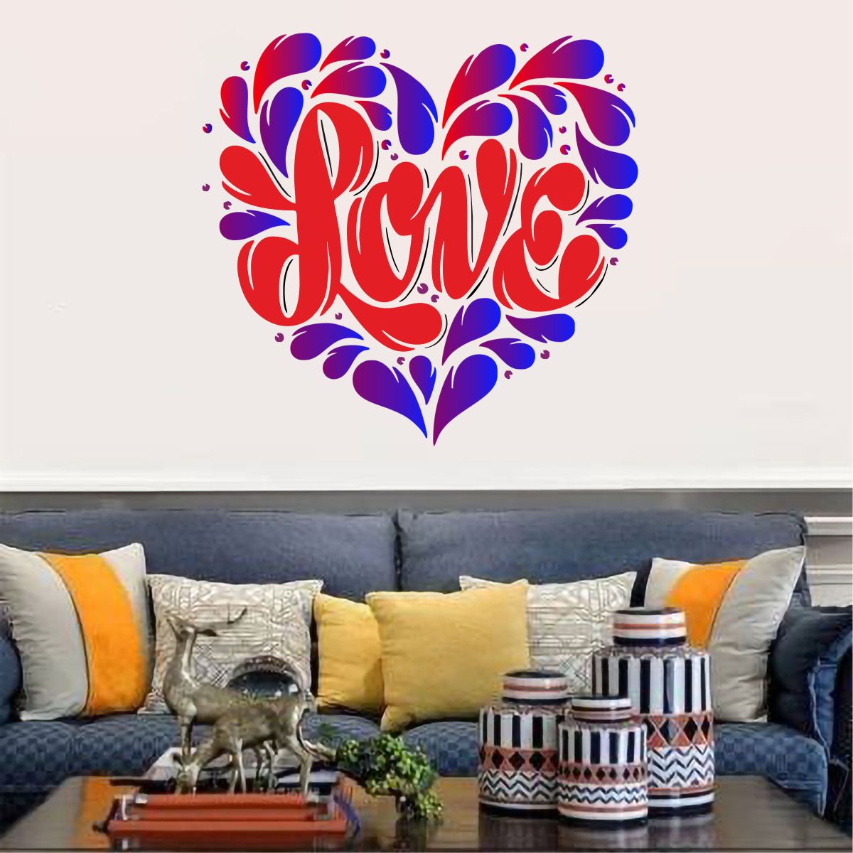 Homexa Decor | Love (Heart) Wall Sticker (Size 51 x 50 cm)