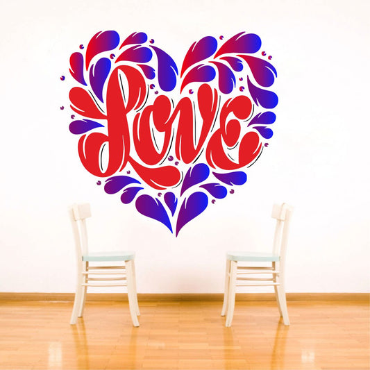 Homexa Decor | Love (Heart) Wall Sticker (Size 51 x 50 cm)