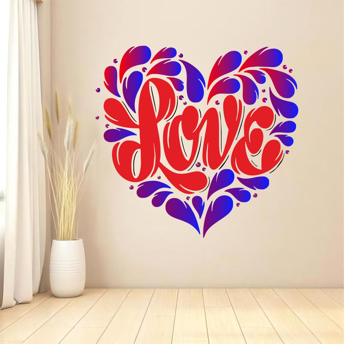 Homexa Decor | Love (Heart) Wall Sticker (Size 51 x 50 cm)