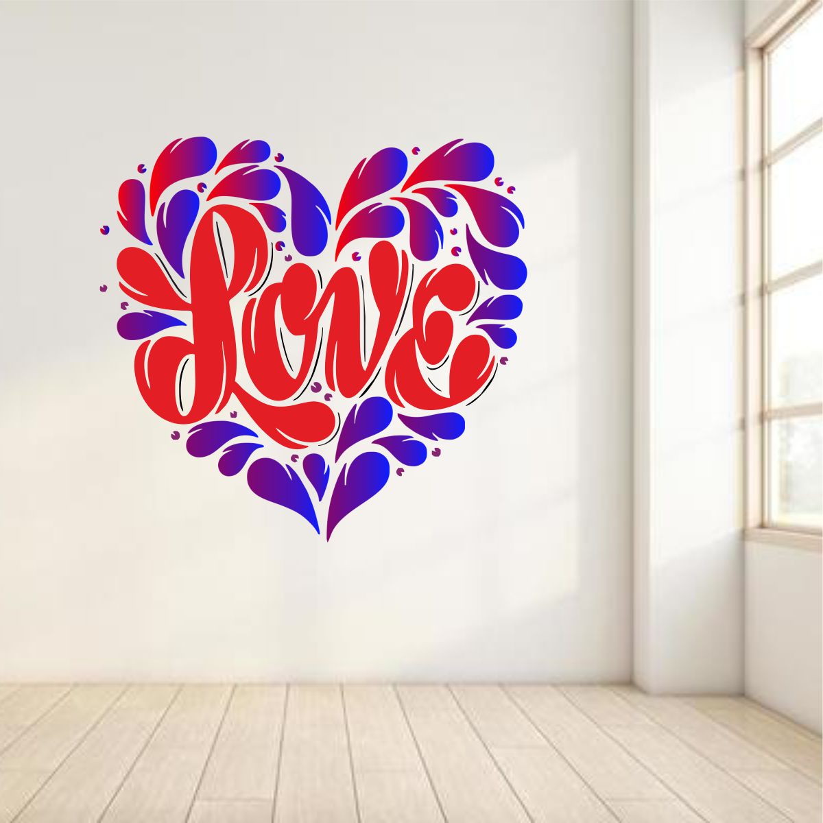 Homexa Decor | Love (Heart) Wall Sticker (Size 51 x 50 cm)